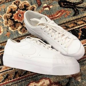 Nike Blazer Low Platform All White Sneakers size 8
